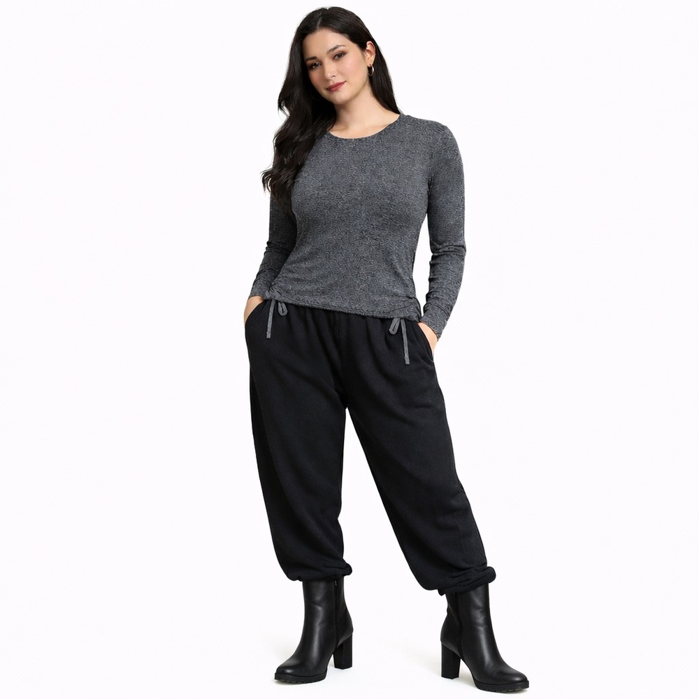 YMI COLLECTION Grunge Y2K  Streetcore Fit Gray Top with Side Ties Urbancore
